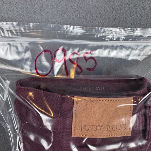 Judy Blue Garment Dyed Sz 7/28 Crop Jeans Wide Leg JB88752 Burgandy Oxblood Red - Picture 12 of 12